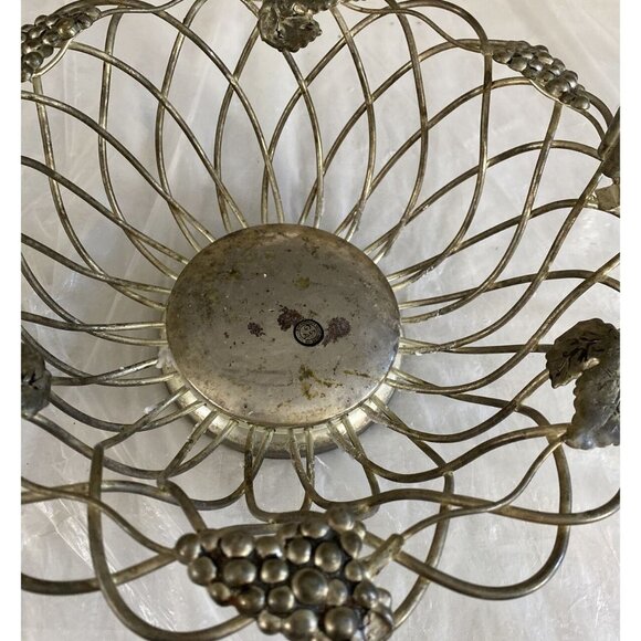 Vintage Godinger Silver Art GSA Silver-Plate Grape Leaf Design Fruit Basket MCM - Picture 8 of 15